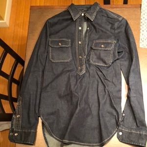 Theory chambray snap front shirt.